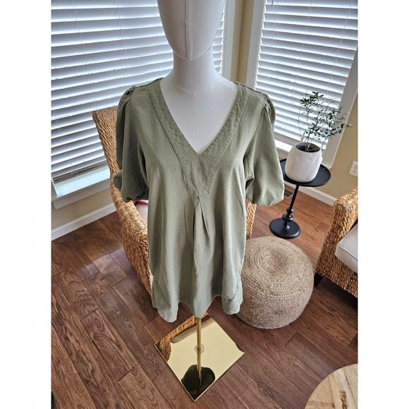 Cynthia Rowley Dresses & Skirts - Cynthia Rowley Linen Blend Puff Sleeve Dress Women's Size M Boho Beach Lagenlook